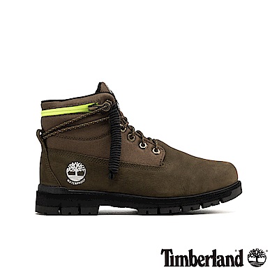 Timberland 男款軍綠色拉鍊領反摺靴|A24BM