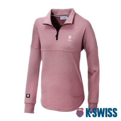 K-SWISS Mock Neck Top立領上衣-女-莓粉