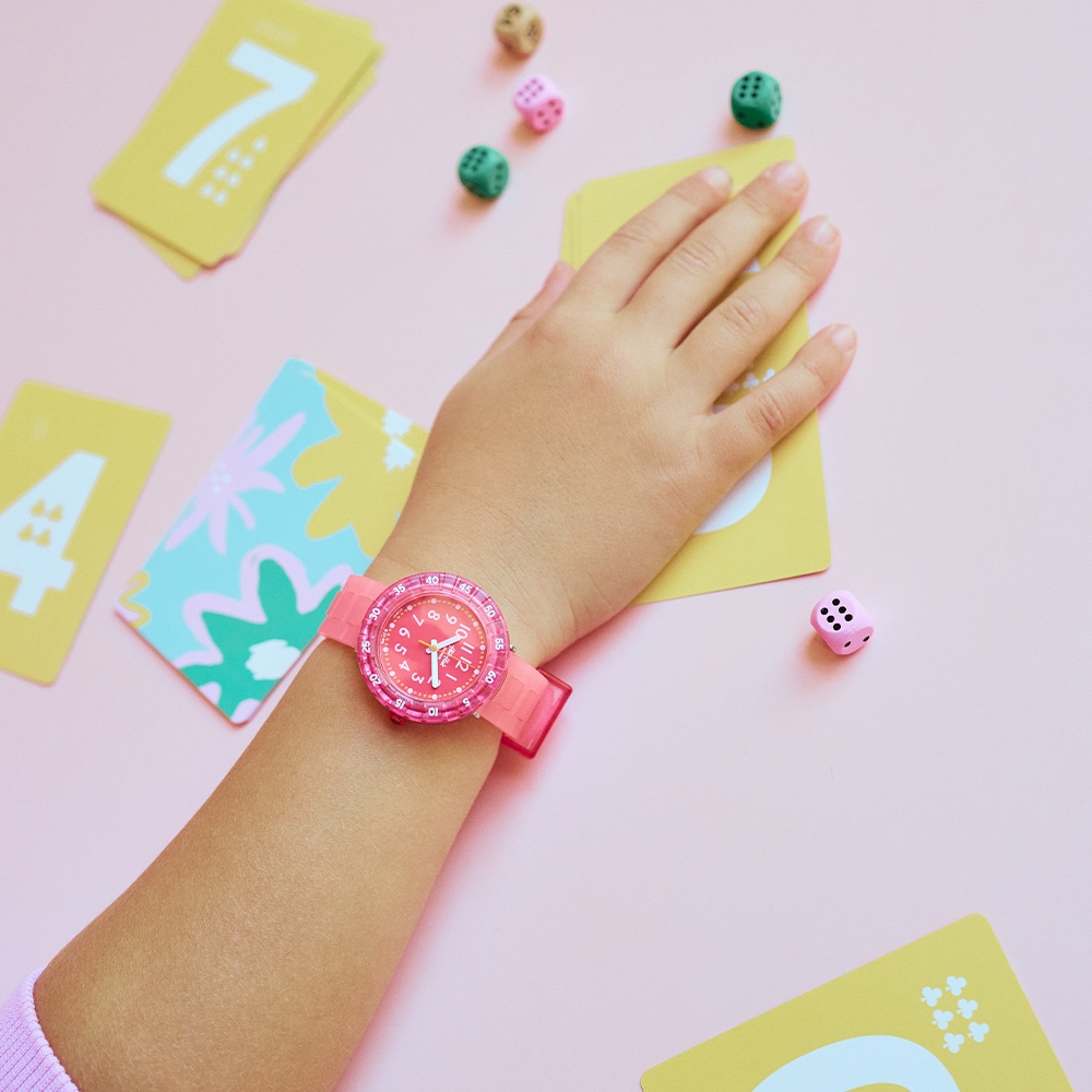 FLIKFLAK 兒童手錶 糖果粉 LEVEL PINK (36.7mm) 瑞士錶 兒童錶 手錶