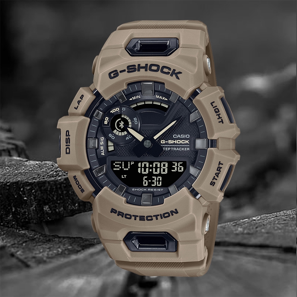 CASIO 卡西歐 G-SHOCK 運動生活藍芽多功能手錶 送禮首選-卡其 GBA-900UU-5A