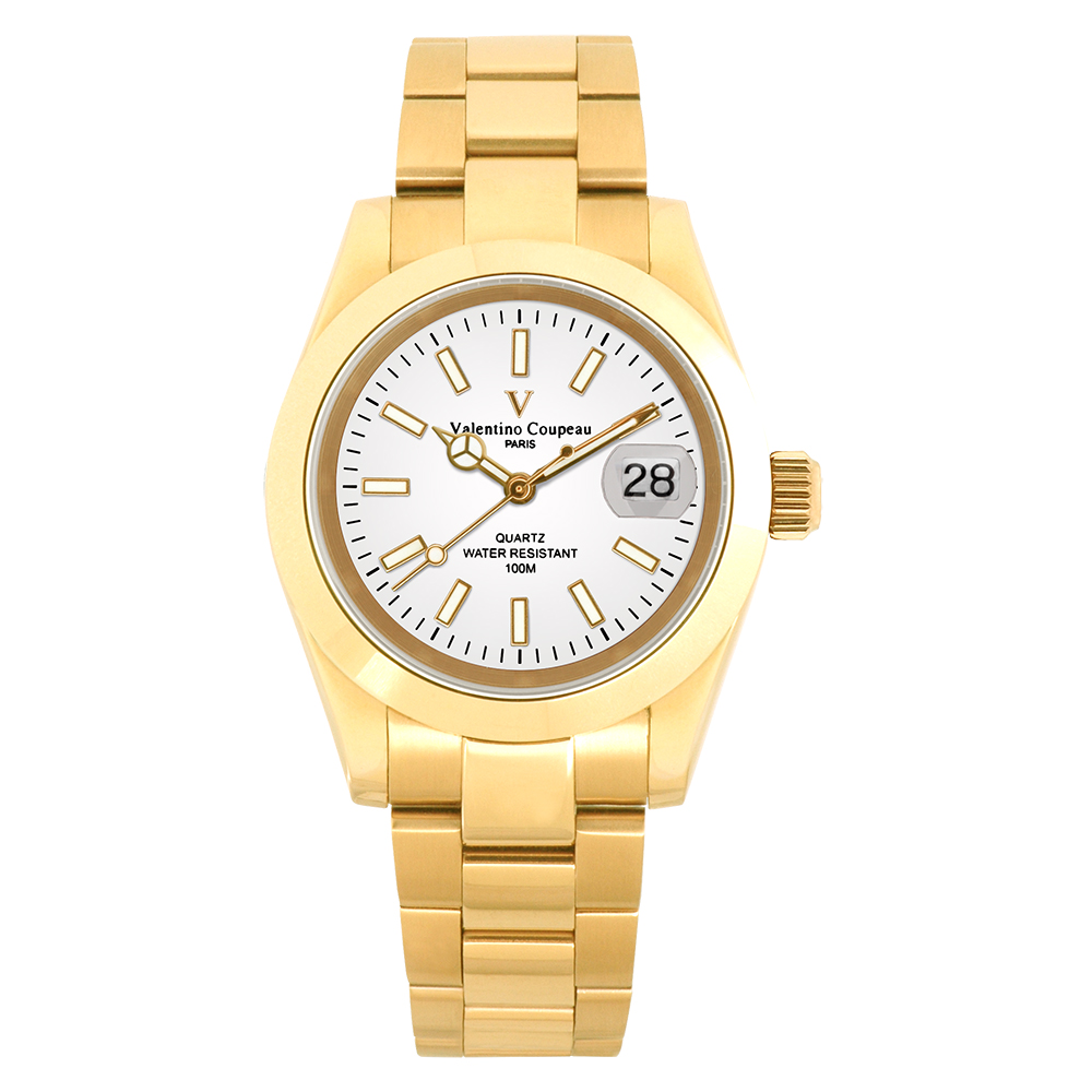 Valentino Coupeau 范倫鐵諾 古柏 紳士悍將腕錶 (金色/白面)