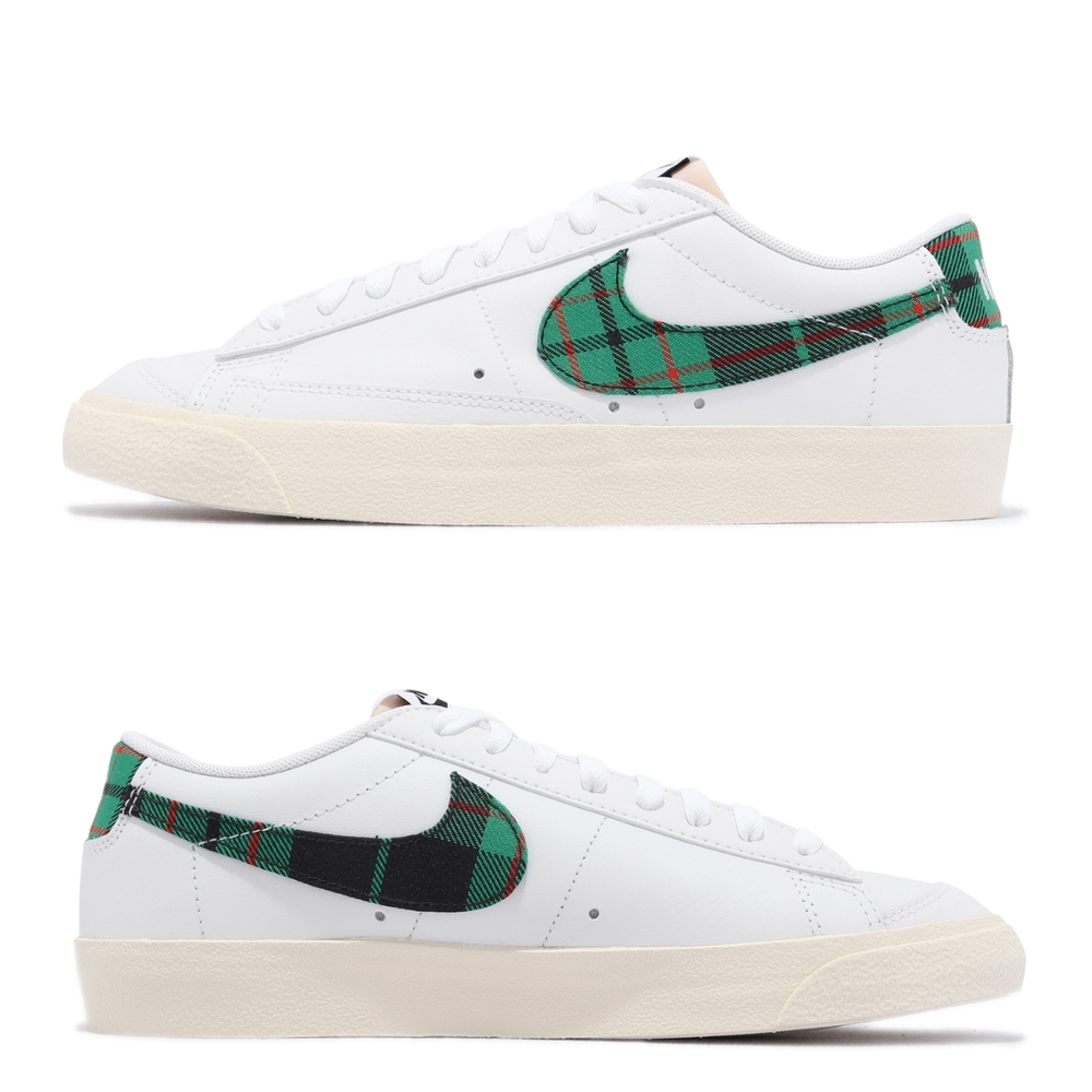 Nike 休閒鞋Blazer Low 77 PRM 白綠格紋男鞋Tartan 低筒DV0801-100 ...