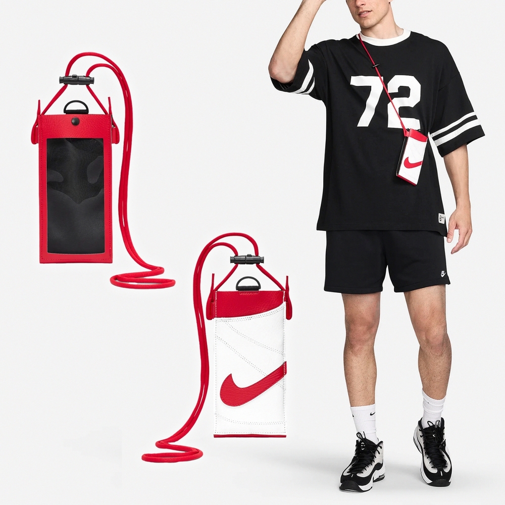 Nike 手機斜背包 Premium Phone Crossbody Bag 紅 白 可觸控 可調背帶 小包 N101003664-2OS