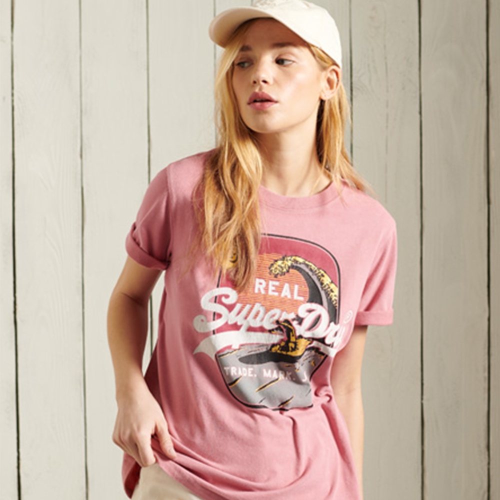 SUPERDRY 女裝 短袖T恤 VL ITAGO TEE 玫瑰粉