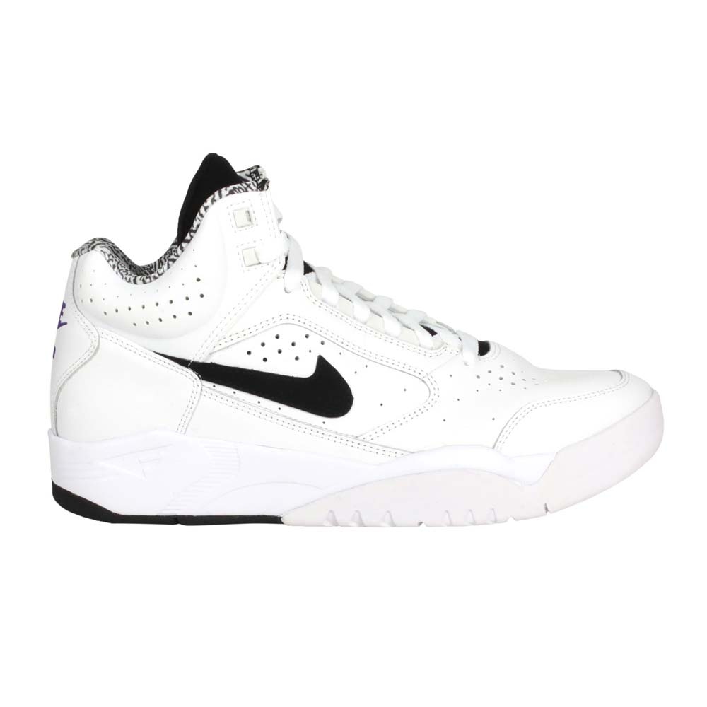 NIKE AIR FLIGHT LITE MID 男籃球鞋-中筒訓練DJ2518-100 白黑紫| 籃球