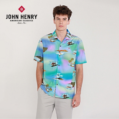 JOHN HENRY 幻彩小島古巴領花襯衫