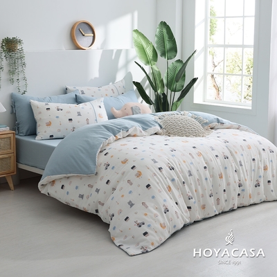 HOYACASA 單人抗菌雙層好眠紗兩用被床包組-童樂繪