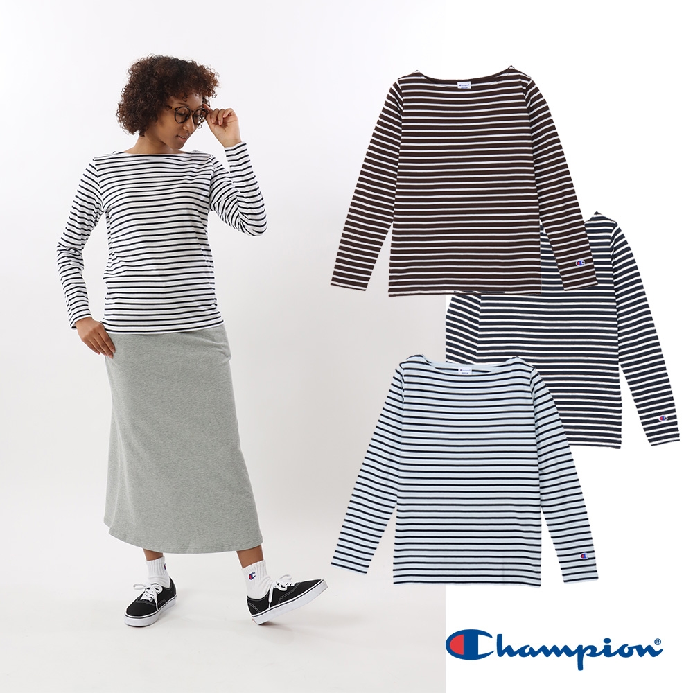 Champion-官方直營-條紋長袖上衣-女(4色) (M)