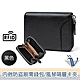 Viita 內斂紋理皮革RFID防盜刷零錢包/風琴隔層卡夾 黑色 product thumbnail 1