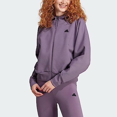 Adidas W Z.N.E. FZ [IN5132] 女 連帽 外套 亞洲版 運動 訓練 休閒 寬鬆 舒適 紫