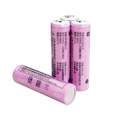 UNAVI安全認證 凸頭18650充電鋰電池 2600mAh(2顆入)無保護板 贈電池盒