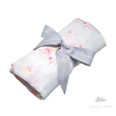 美國 Angel Dear 竹纖維嬰幼兒包巾禮盒 (花花長頸鹿)