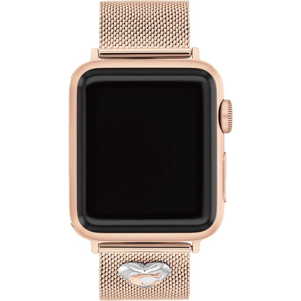 COACH Apple Watch 錶帶 38/40/41mm 適用 米蘭鍊帶 C字愛心錶帶 母親節禮物 送禮推薦-玫瑰金(不含手錶)
