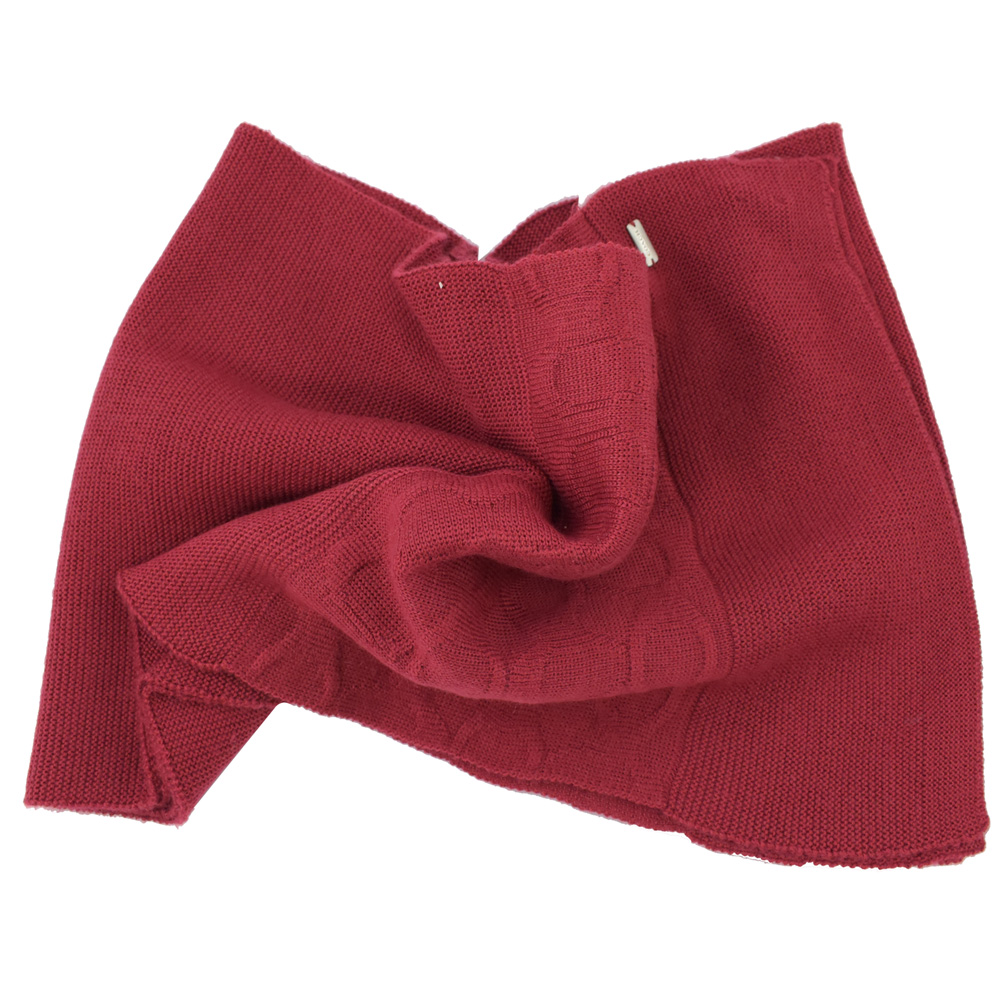 COACH經典C LOGO針織羊毛圍巾(紅)