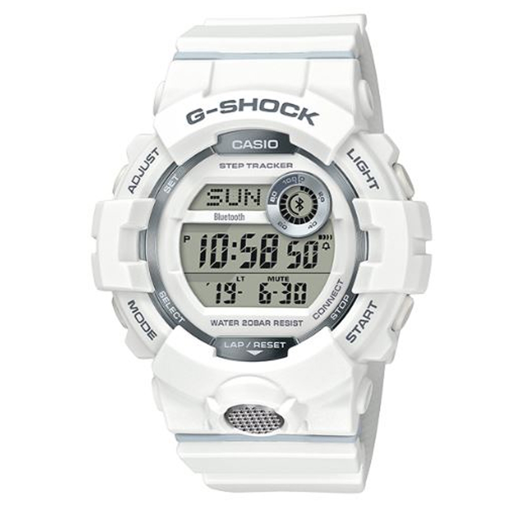 G-SHOCK 百搭玩色風格運動計步藍芽錶(GBD-800-7)白/54.1mm | G-SHOCK