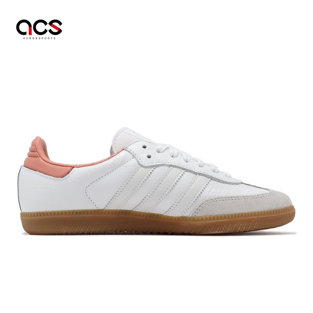 adidas 休閒鞋Samba OG W 女鞋白粉紅粉橘德訓鞋復古麂皮愛迪達IG5932