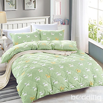 BEDDING-舒適系列海島棉6x7尺特大雙人薄式床包三件組-狗狗派對