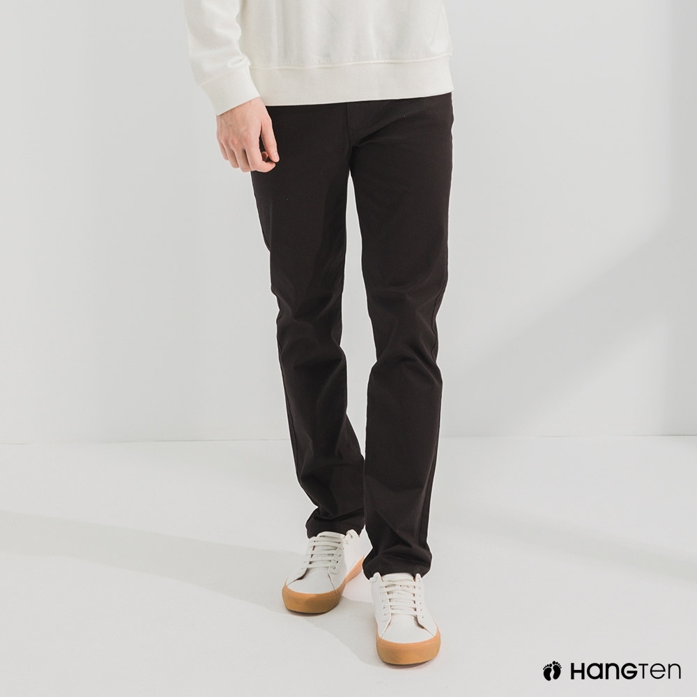 Hang Ten-男裝-經典款-SLIM FIT修身五袋款長褲-黑色