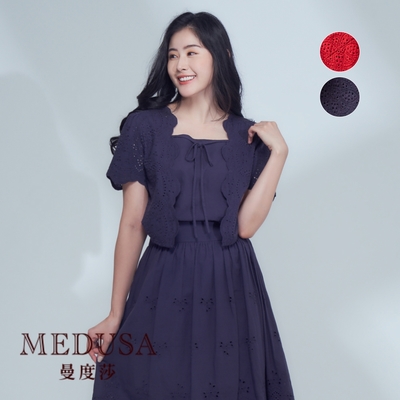 現貨【MEDUSA 曼度莎】小外套燒花蕾絲上衣 - 2色（M-XL）｜女短袖上衣 燒花蕾絲