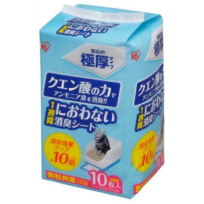 【IRIS】貓廁專用檸檬酸除臭尿片-10入 (TIH-10C) 《2入組》