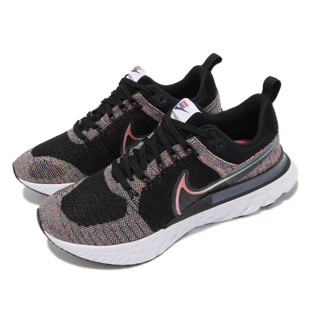 Nike 慢跑鞋 React Infinity RUN 男女鞋 Betrue 彩虹 國旗魔鬼氈 情侶穿搭 黑 彩 DD6790001