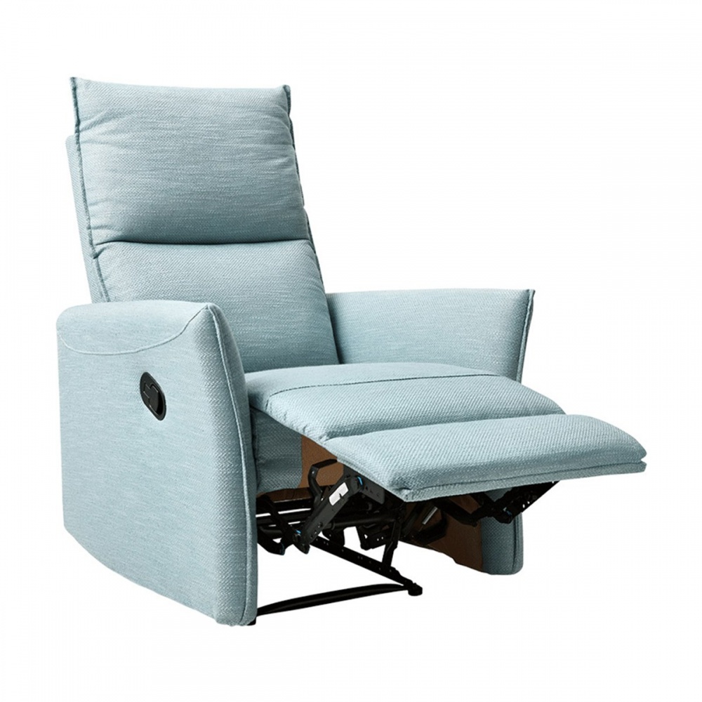 hoi! 林氏木業頭手動型獨立筒單人躺椅沙發 LS170-清水藍 (H014307952)