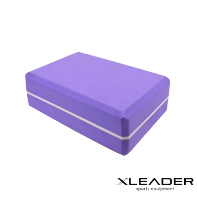 Leader X  環保EVA高密度防滑 雙色夾心瑜珈磚 紫色 - 急