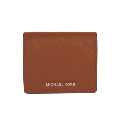 MICHAEL KORS JET SET防刮皮革LOGO短夾(焦糖) (展示品)