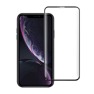 NISDA for iPhone XR 滿版3D電鍍精雕玻璃貼-黑