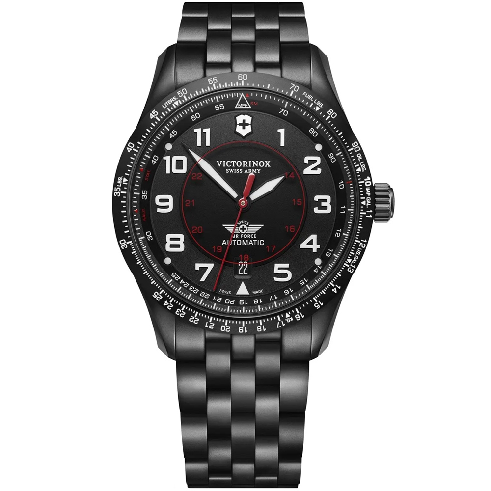 VICTORINOX瑞士維氏 Airboss 機械腕錶-黑 42mm / VISA-241974