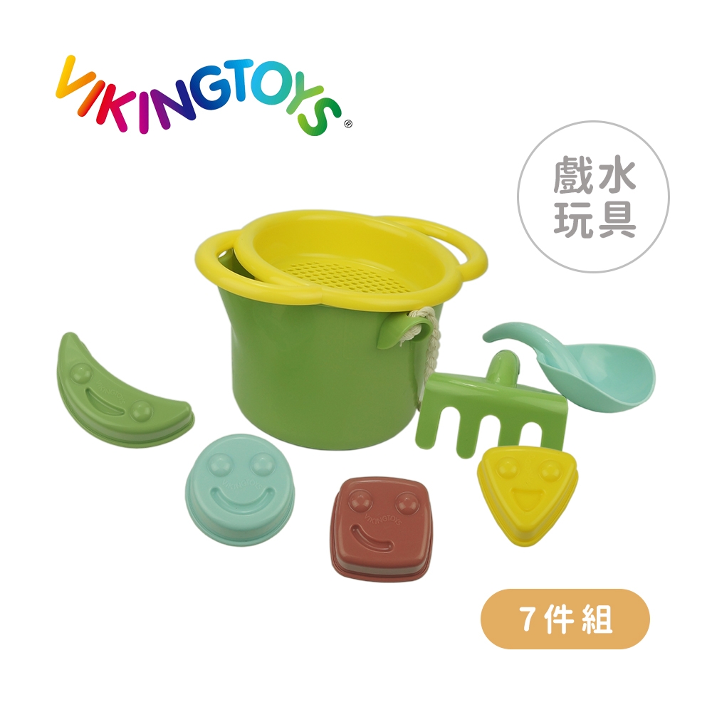 【瑞典 Viking toys】莫蘭迪色系-夏日沙灘玩沙工具7件組-快樂微笑 20-82041