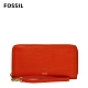 FOSSIL Logan 多層真皮拉鍊RFID防盜長夾-紅色 SL7831620 product thumbnail 1