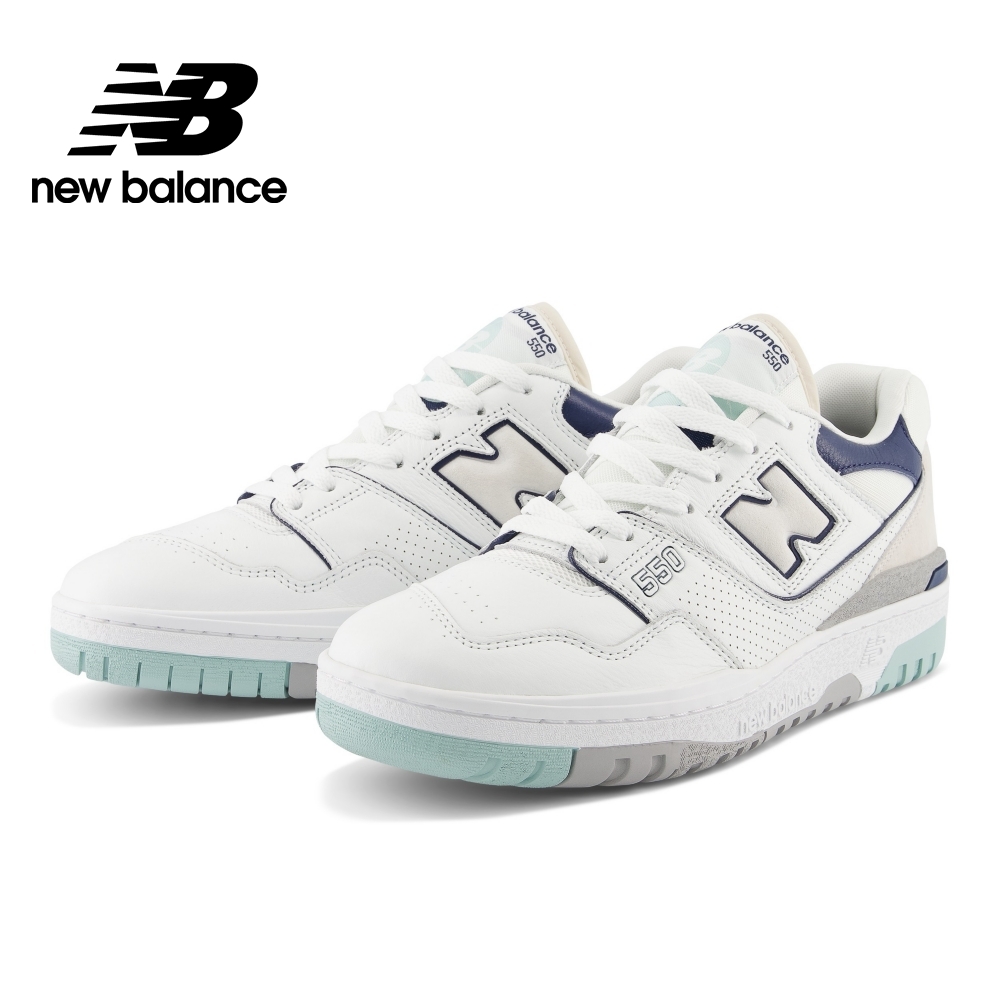 New Balance】 復古鞋_白/薄荷/海軍藍_中性_BB550WCA-D楦| 休閒鞋