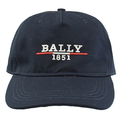 BALLY 經典電繡LOGO帆布材質棒球帽(深藍)