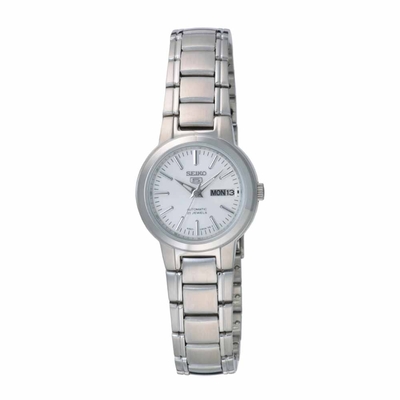 SEIKO 時尚奢華5號機械腕錶-銀X白-SYME39K1-26mm