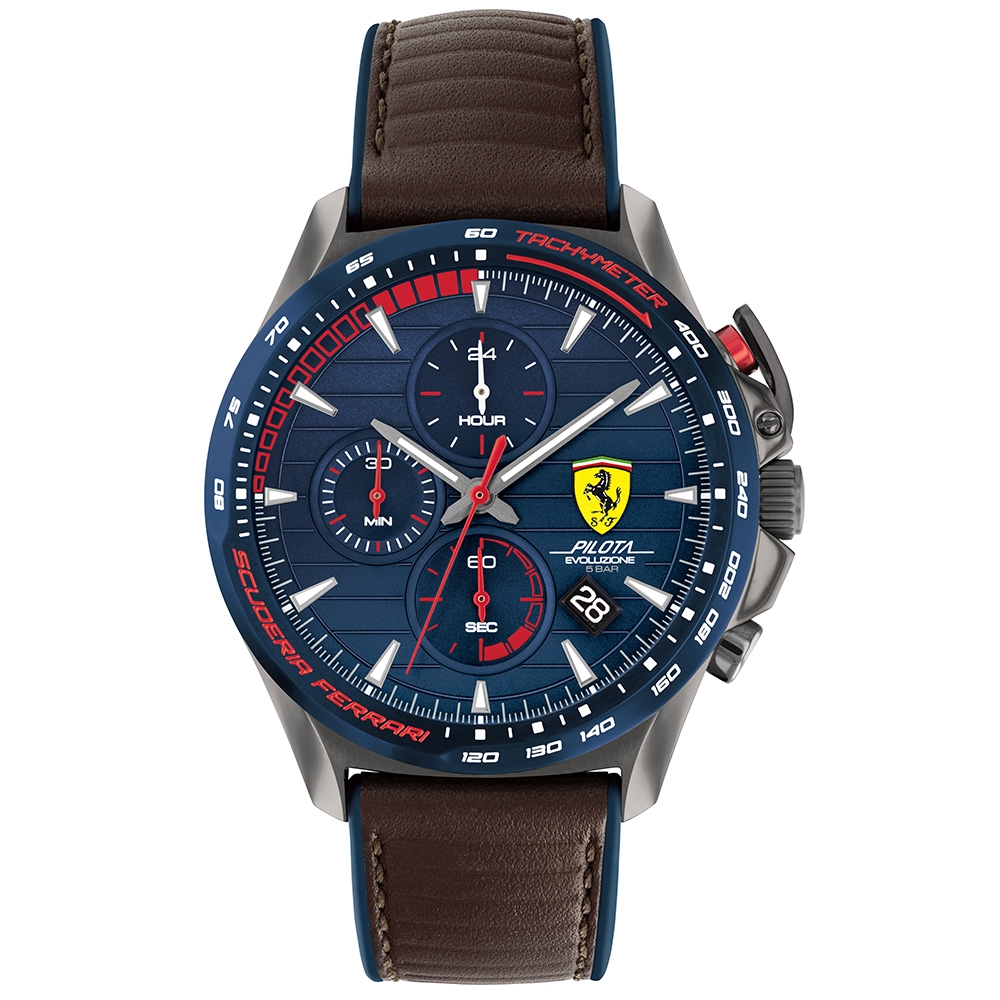 Scuderia Ferrari 法拉利 Pilota Evo 賽車計時手錶-44mm FA0830848