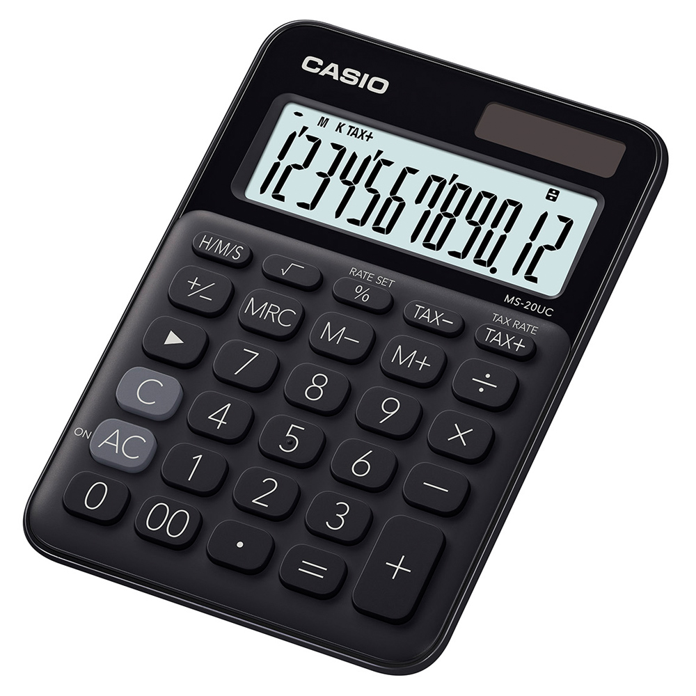 CASIO 12位元甜美馬卡龍色系攜帶型計算機(MS-20UC-BK)蜜黑糖