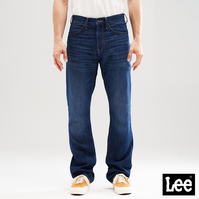 Lee 男款 涼感 743 中腰舒適直筒牛仔褲 中藍洗水