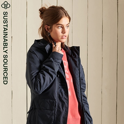 SUPERDRY 女裝 長袖 防風防潑水外套 Ultimate Microfibre Wind 深藍