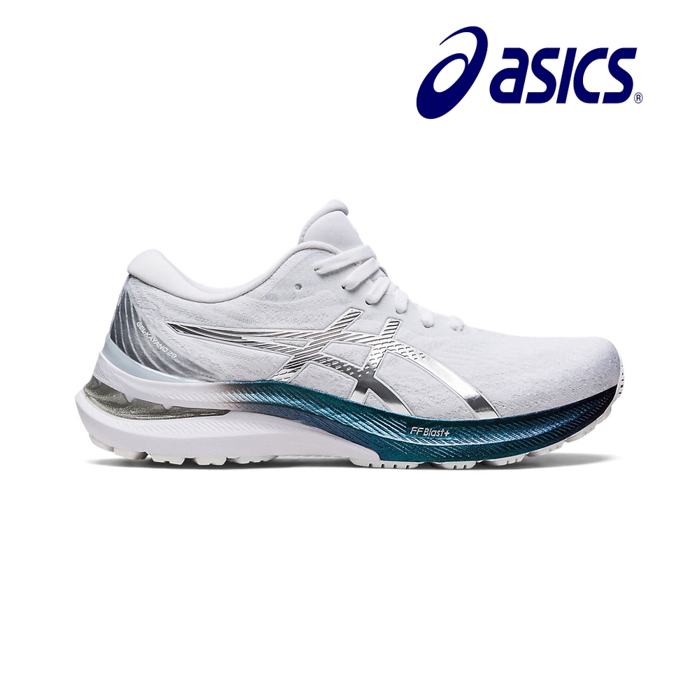 【asics 亞瑟士】GEL-KAYANO 29 PLATINUM 女慢跑鞋 白+藍 白金版 步伐穩定 支撐佳 輕盈彈力(1012B298-100)