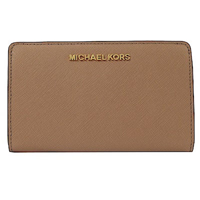 MICHAEL KORS Jet Set 金屬logo對開中夾(咖)