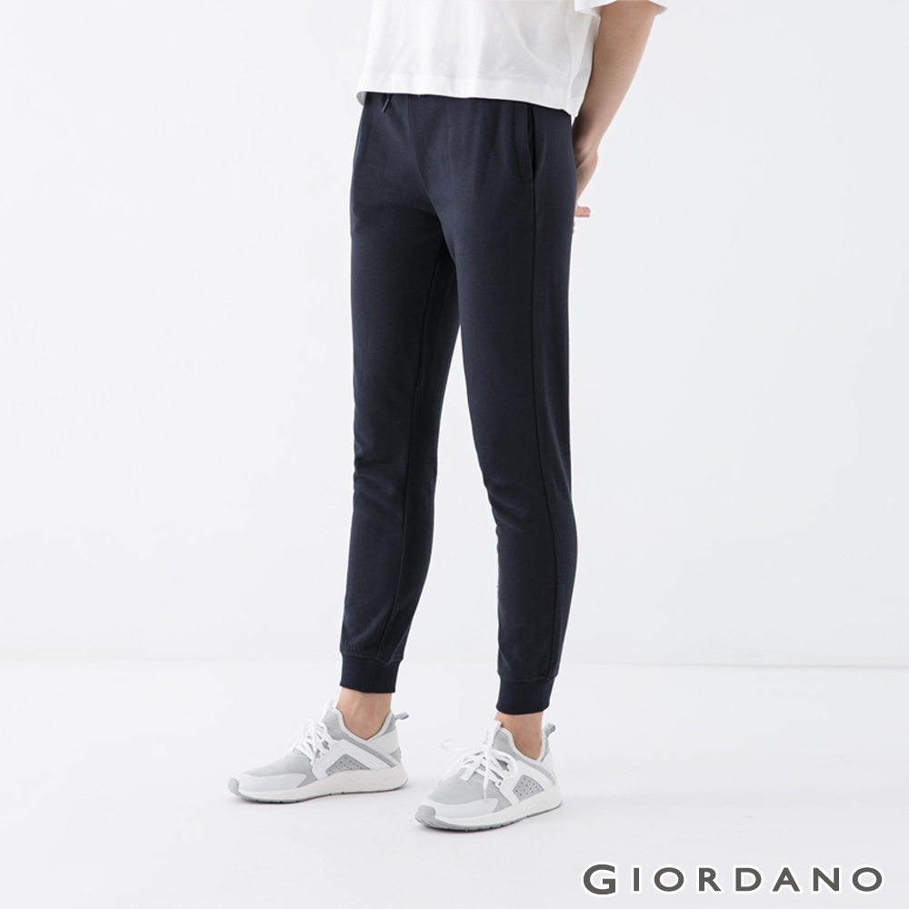 Giordano 女裝雙層空氣布束口褲 06 標誌海軍藍 縮口褲 棉褲 Yahoo奇摩購物中心