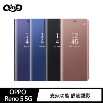 QinD OPPO Reno 5 5G 透視皮套