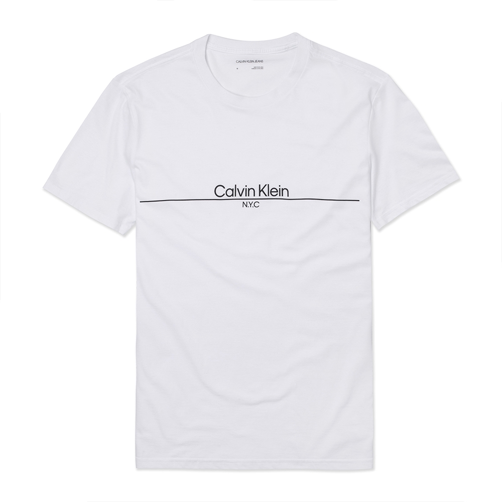 Calvin Klein 經典印刷NYC文字短袖T恤-白色
