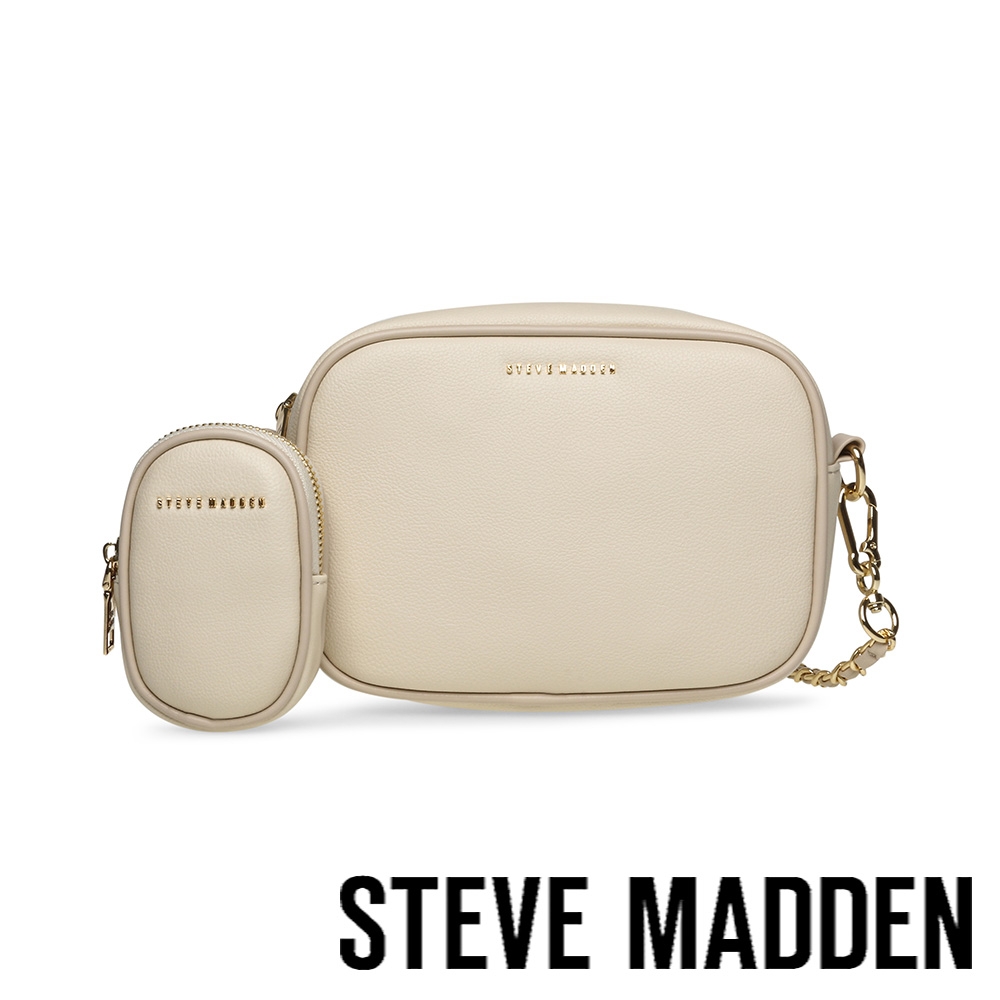 STEVE MADDEN-BINES 皮革鏈帶胖胖子母包-米色