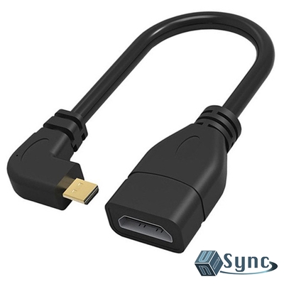 【UniSync】Micro HDMI公轉HDMI母高畫質影音鍍金彎頭轉接線