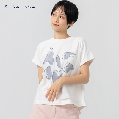 a la sha 初夏單品推薦價▼A LA SHA LOGO後開衩T