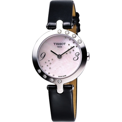 TISSOT 天梭 官方授權 Flamingo 幻彩珍珠貝鑽錶 新春送禮-27.5mm T0032096611200