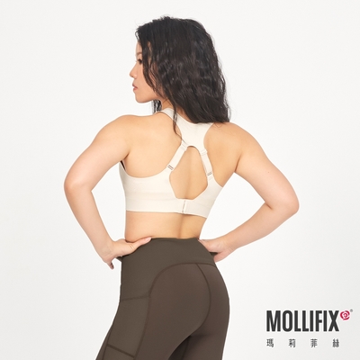 Mollifix 瑪莉菲絲 零感智塑FREE SIZE運動內衣 FF (米卡其)、瑜珈服、無鋼圈、開運內衣