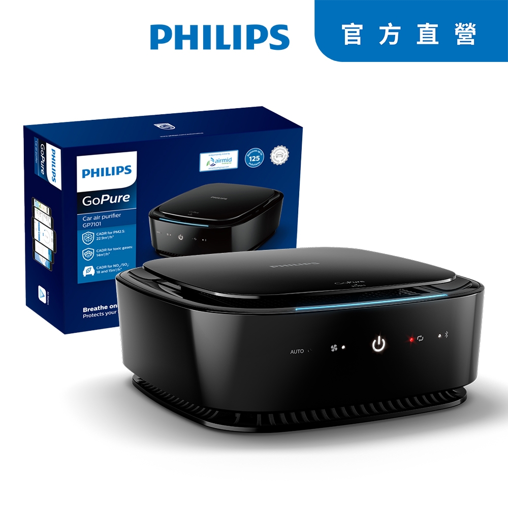 [抗病毒防護專業機種]PHILIPS 飛利浦APP智能車用除菌空氣清淨機GP7101